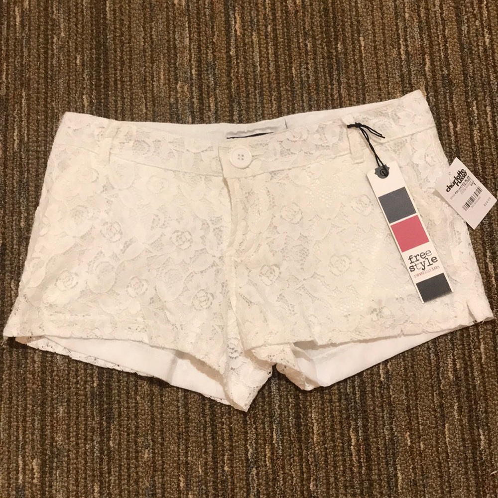 Charlotte Russe white lace shorts!